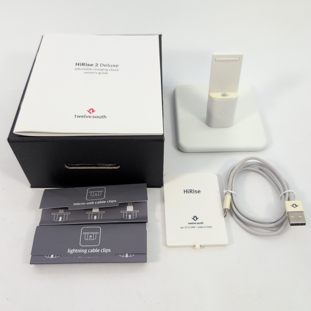 Twelve South HiRise 2 Deluxe Adjustable Charging Stand iPhone iPad‎ White